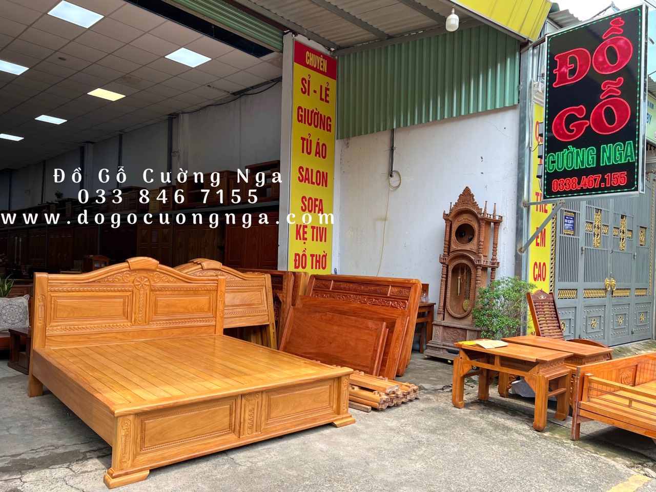 giường gỗ gõ đỏ