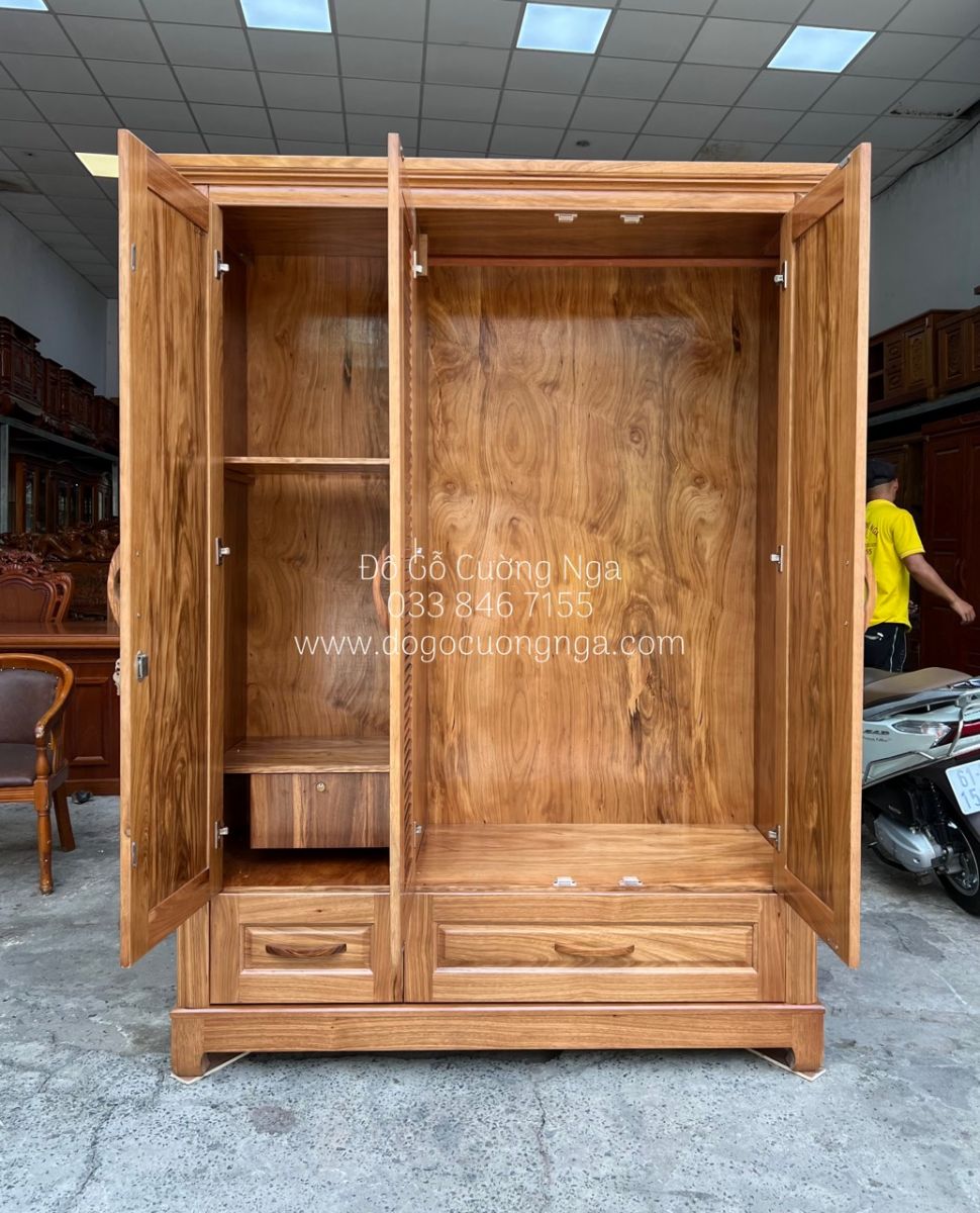 Tủ quần áo gỗ hương xám đẹp