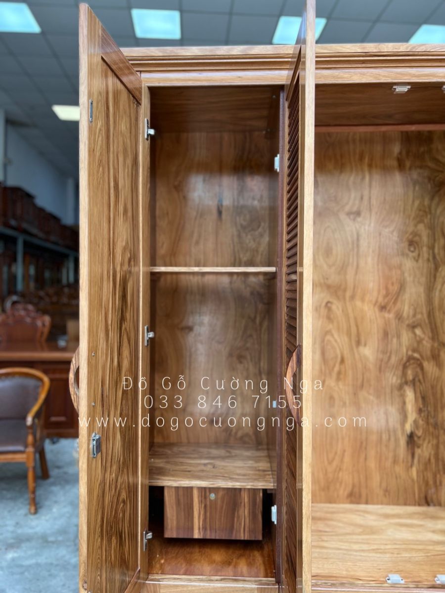 Tủ quần áo gỗ hương xám đẹp