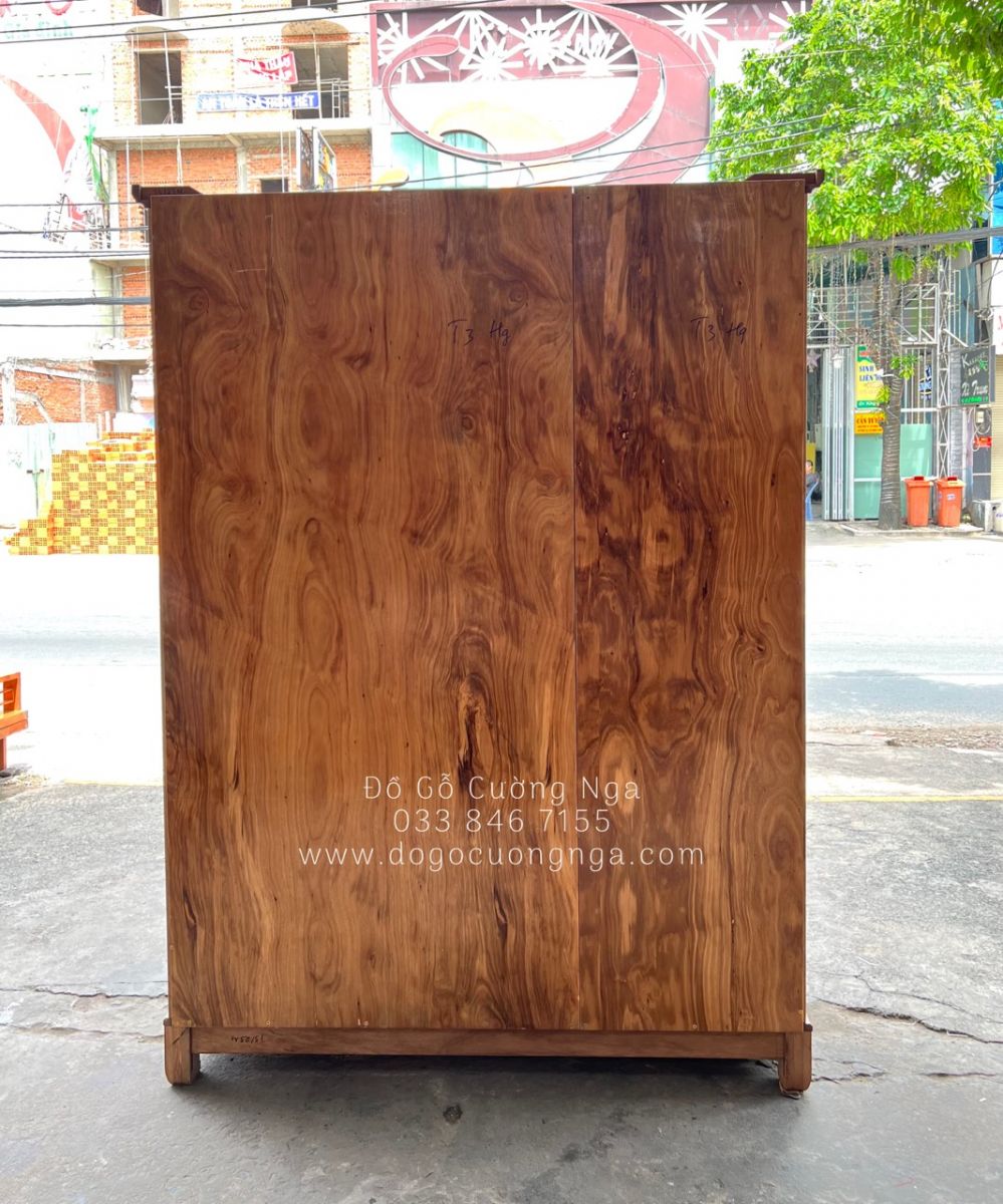 Tủ quần áo gỗ hương xám 3 cánh hiện đại