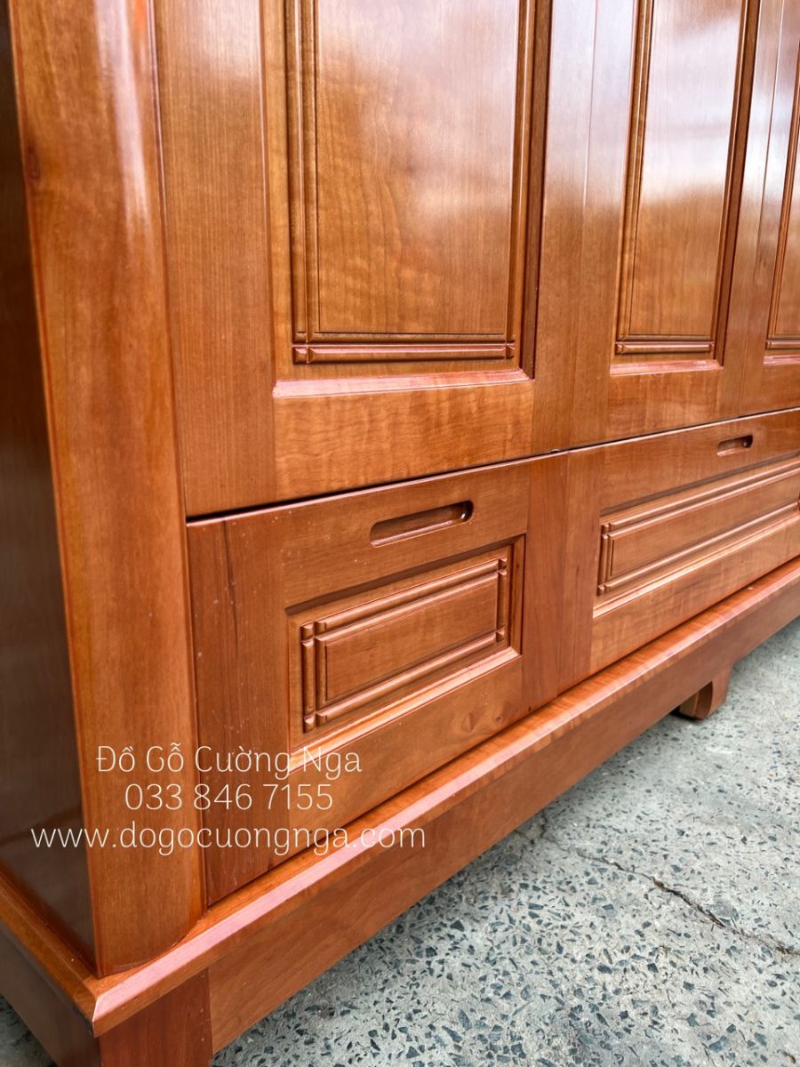 Tủ Áo Gỗ Xoan Đào Hiện Đại 4 Cánh Đẹp 