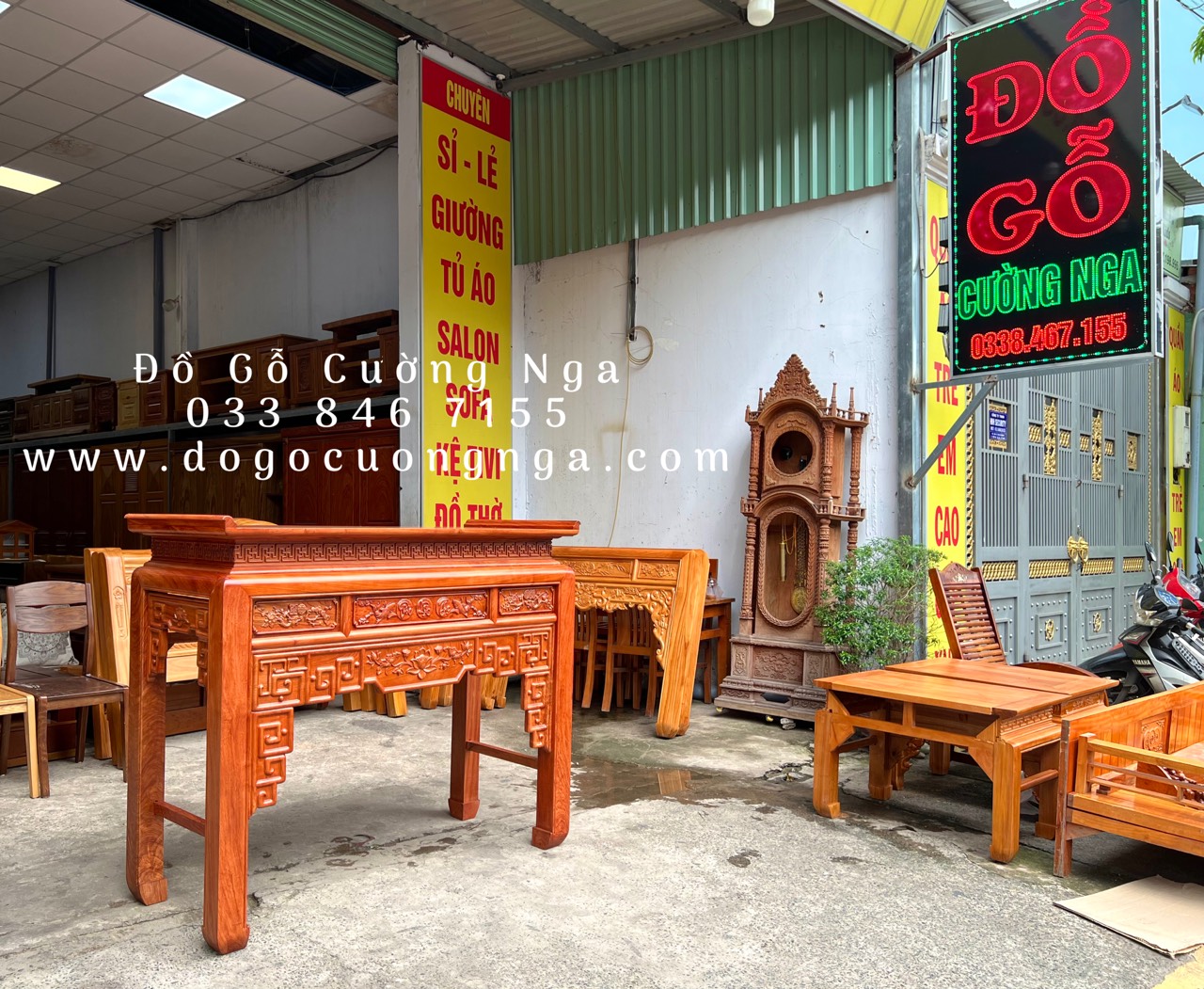 bàn thờ gỗ hương đá 
