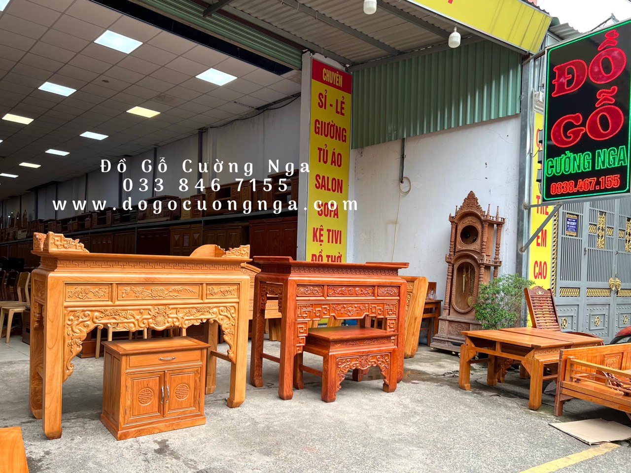 bàn thờ gỗ hương đá