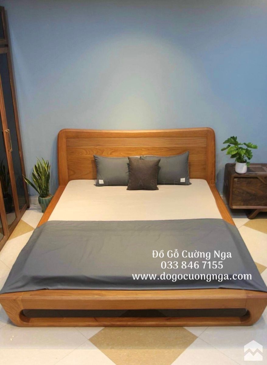 giường gỗ gõ đỏ kiểu nhật