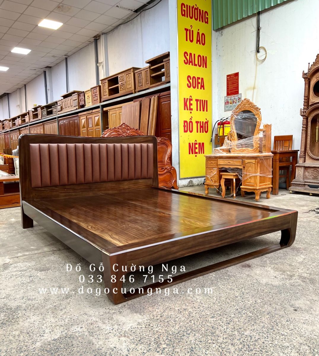 giường gỗ hương xám 
