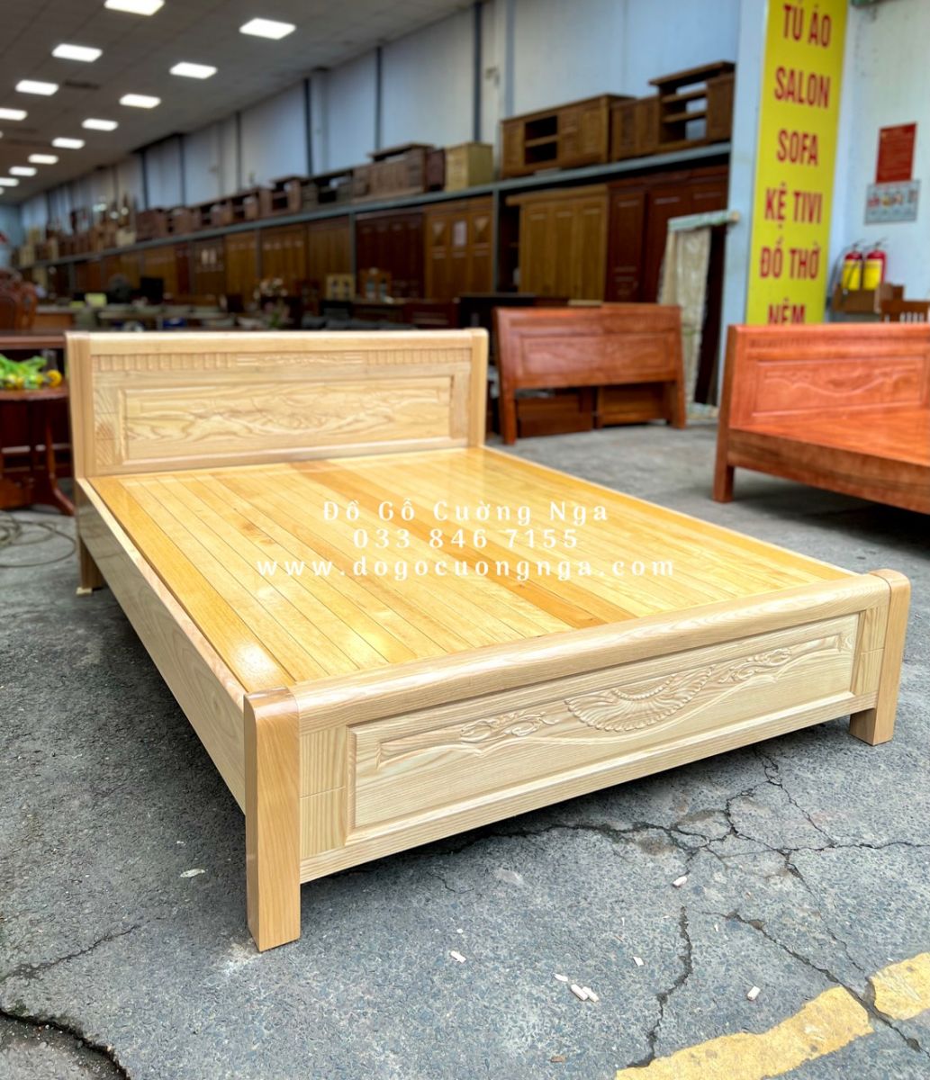 giường gỗ sồi nga