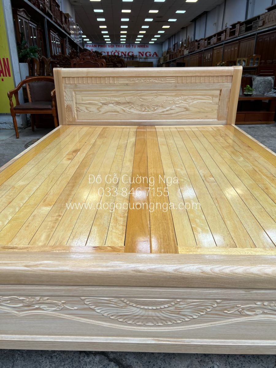 giường gỗ sồi nga