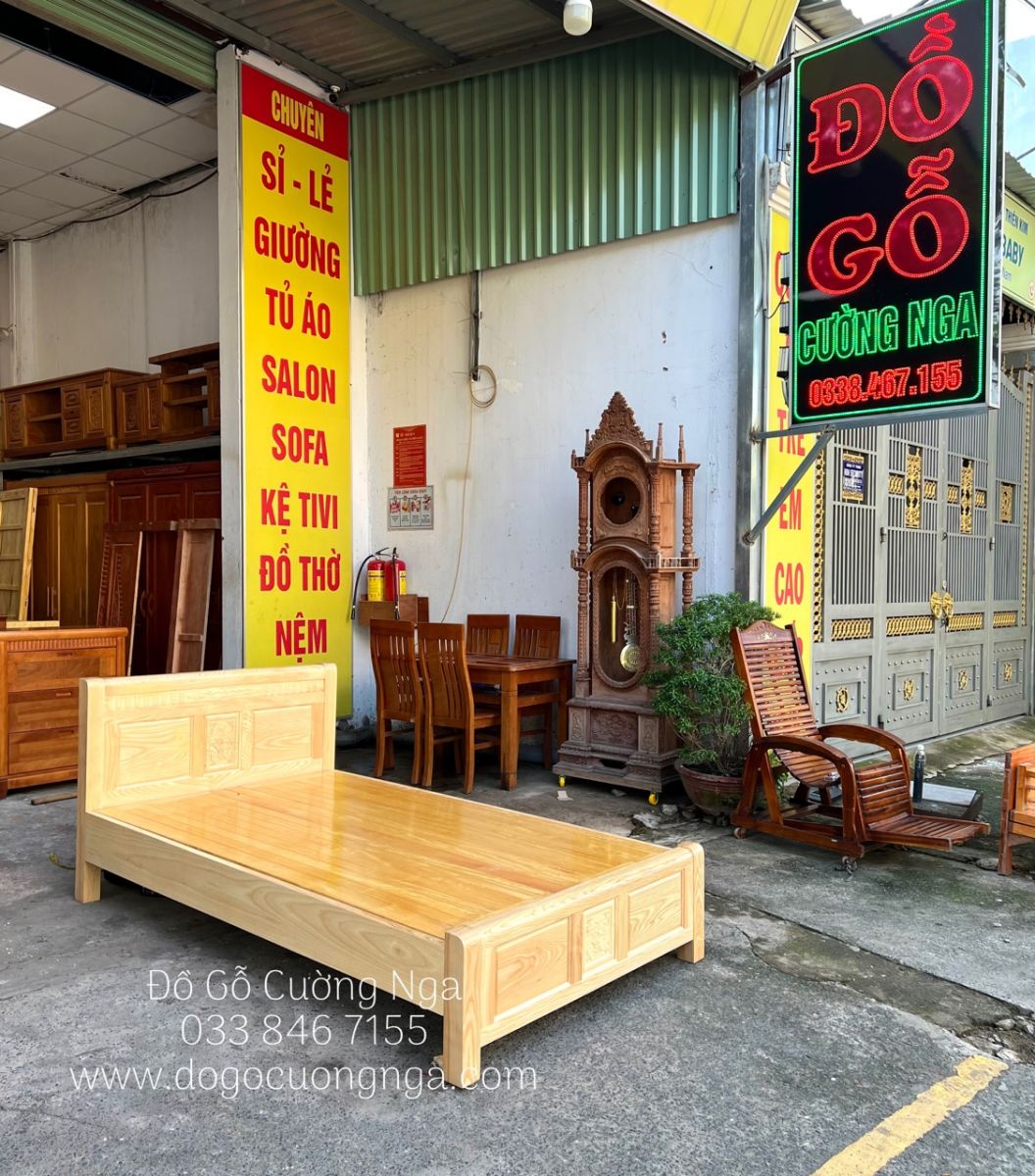 giường gỗ sồi nga
