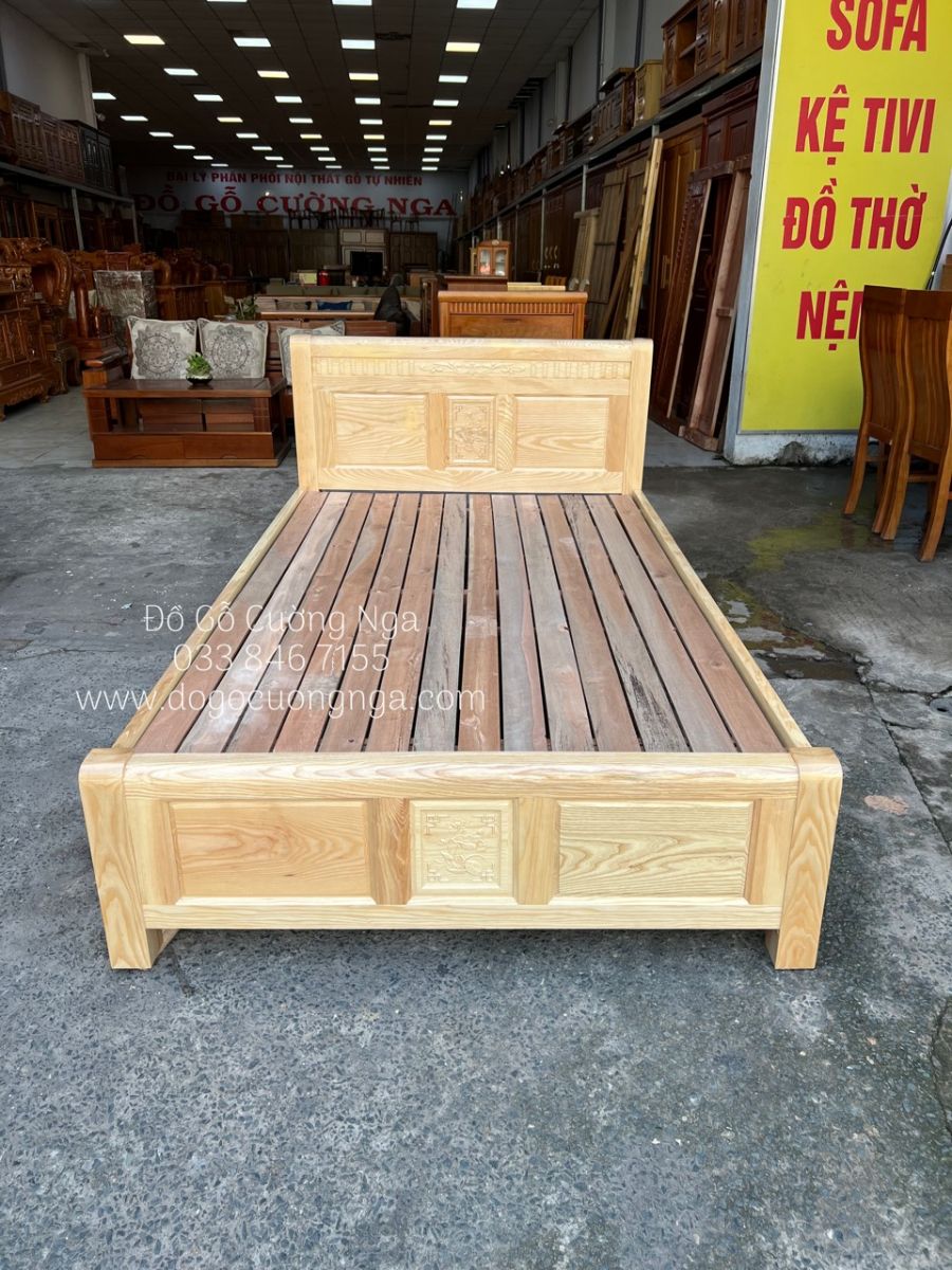 giường gỗ sồi nga 1m2x2m