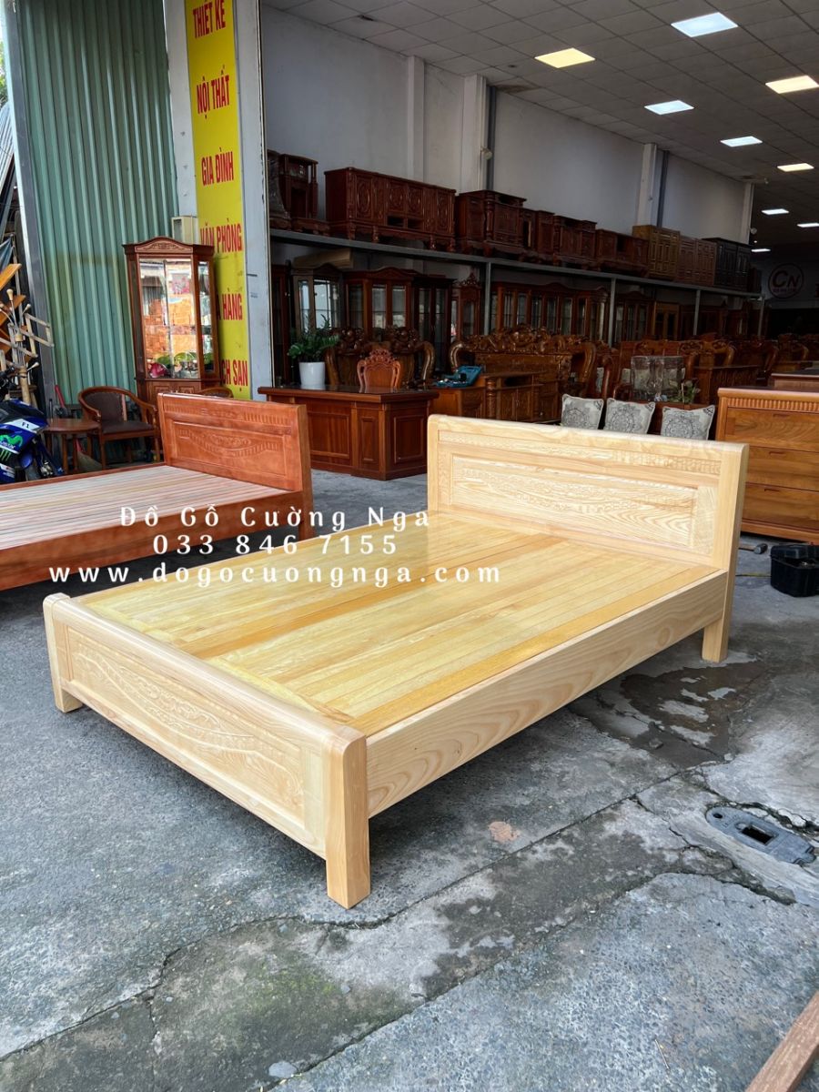 giường gỗ sồi nga