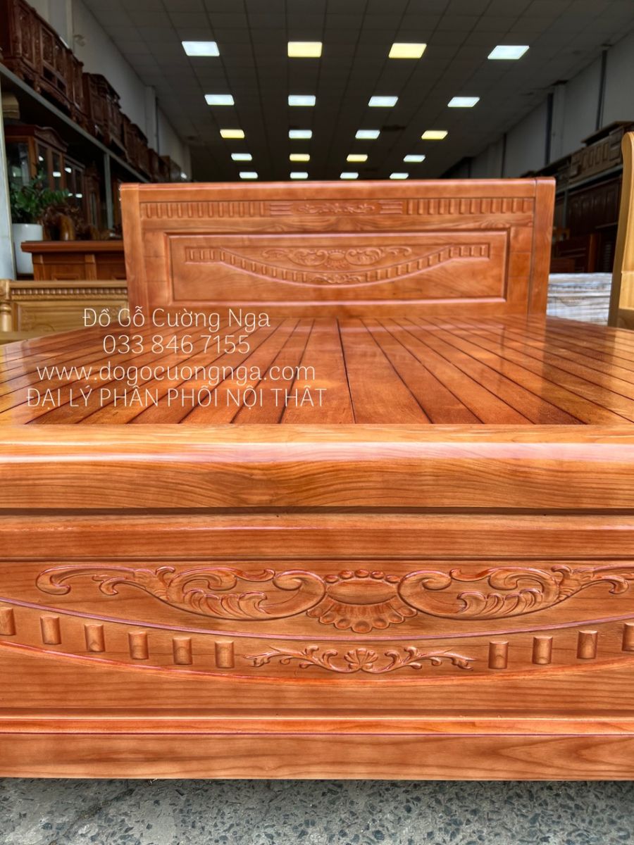 giường gỗ sồi nga