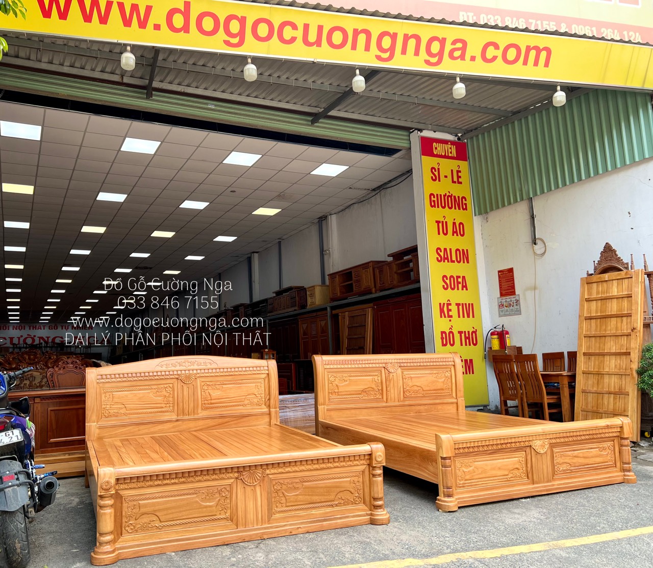giường gỗ gõ đỏ cao cấp