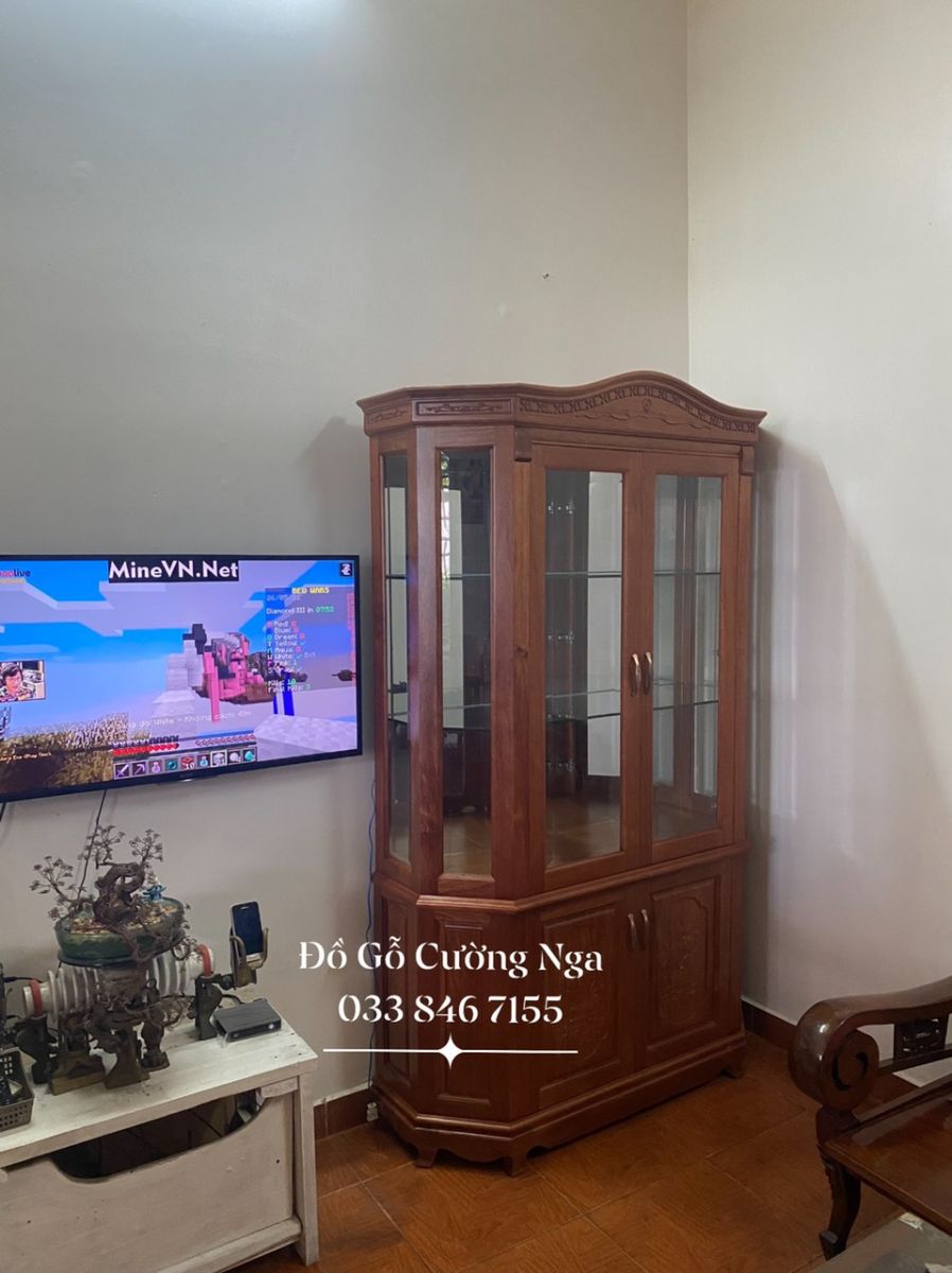 tủ rượu gỗ xoan đào