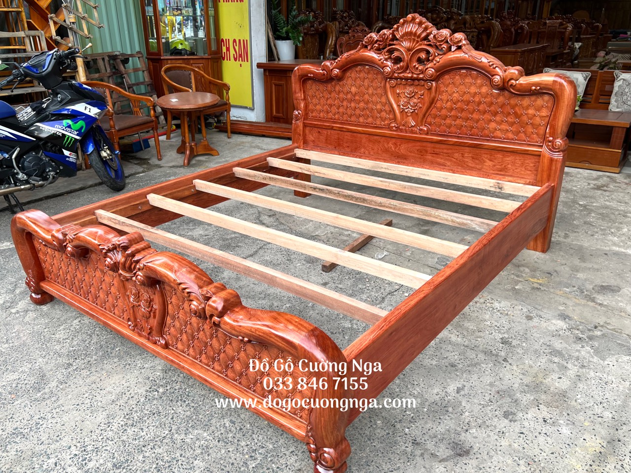 giường gỗ hương đá 