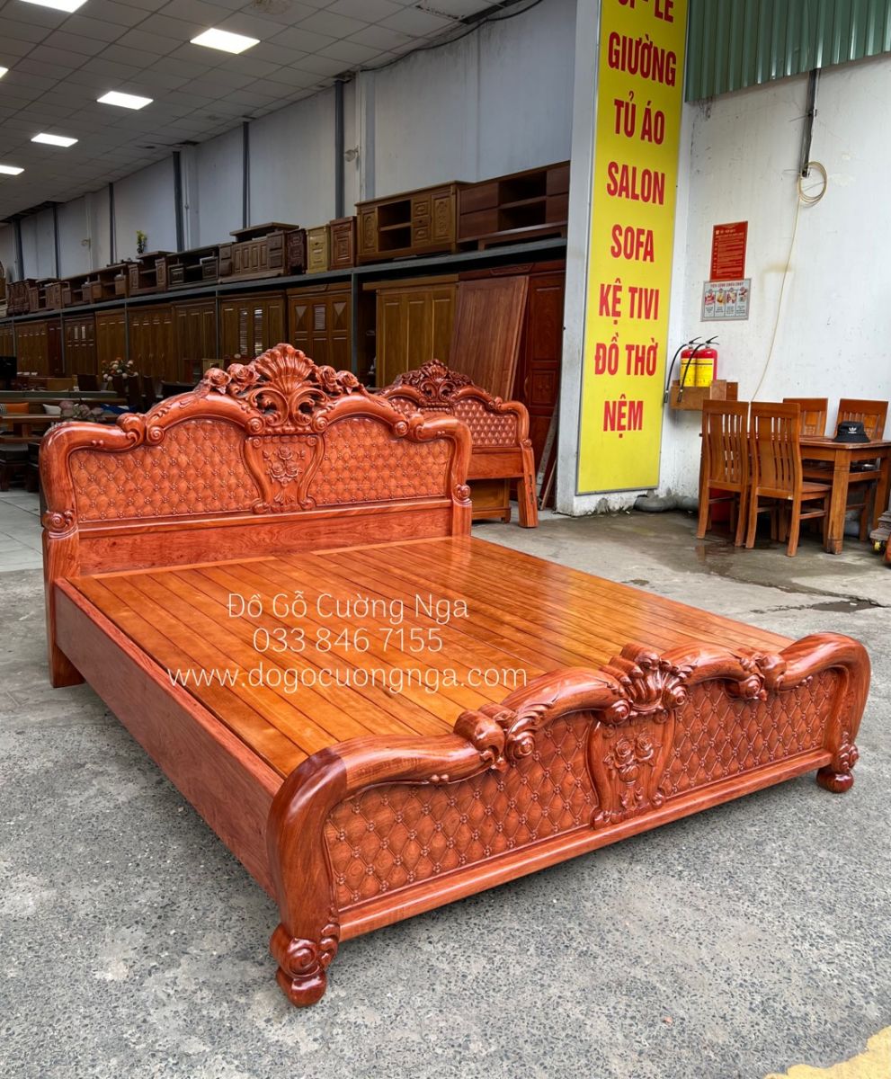 giường gỗ hương đá 