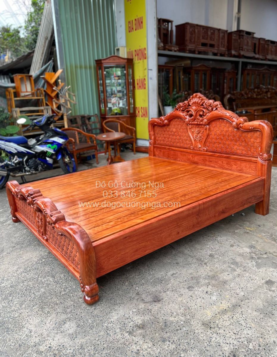 giường gỗ hương đá