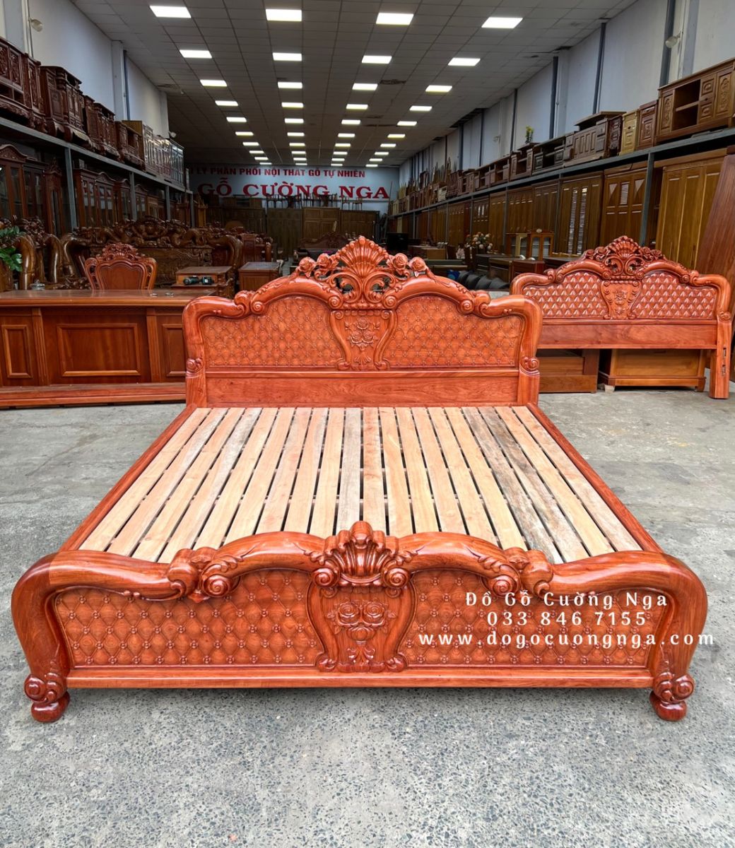 giường gỗ hương đá 
