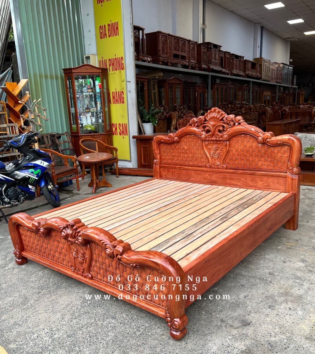 giường gỗ hương đá 