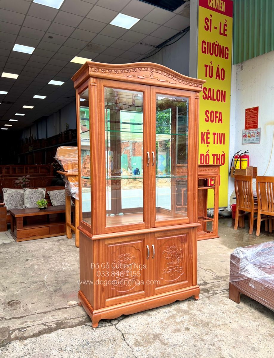 tủ rượu gỗ xoan đào 1m 