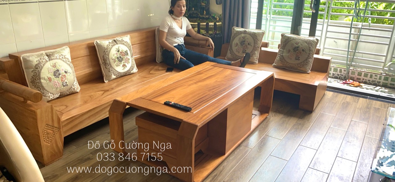 ghế sofa gỗ gõ đỏ 
