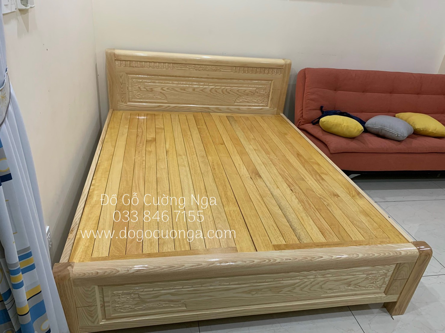 giường gõ sồi nga giá rẻ 