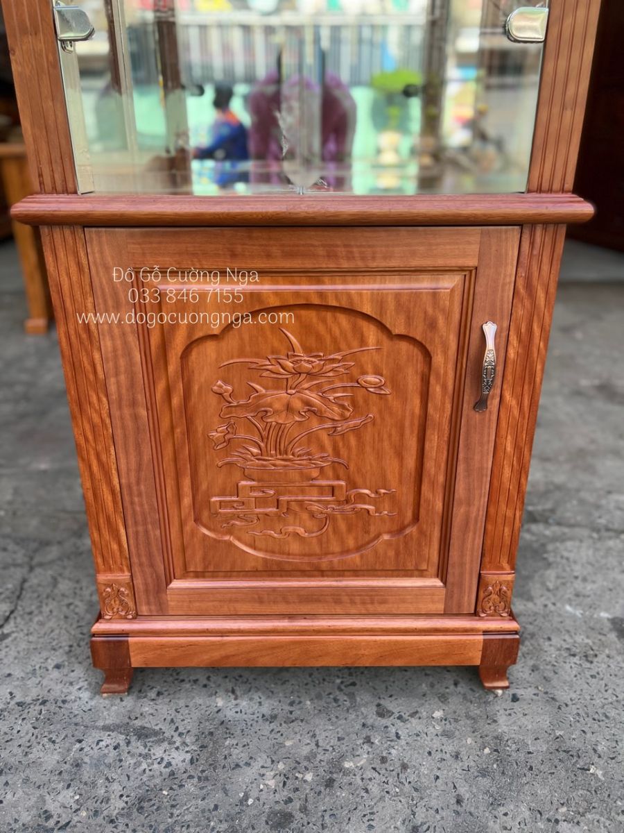 tủ rượu gỗ xoan đào 