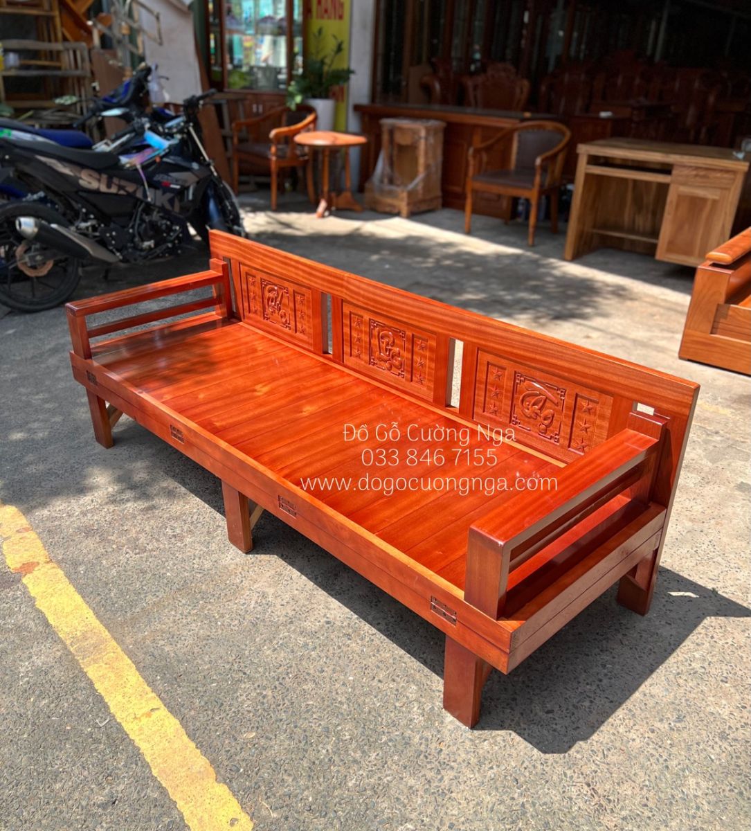 giường gấp gỗ xoan đào 