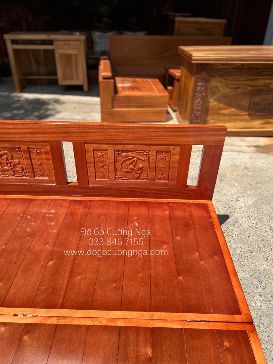 giường gấp gỗ xoan đào 1m2 
