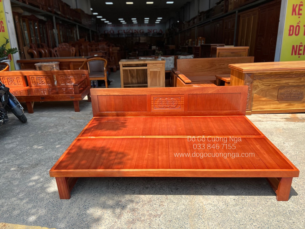 giường gấp gỗ xoan đào 1m2