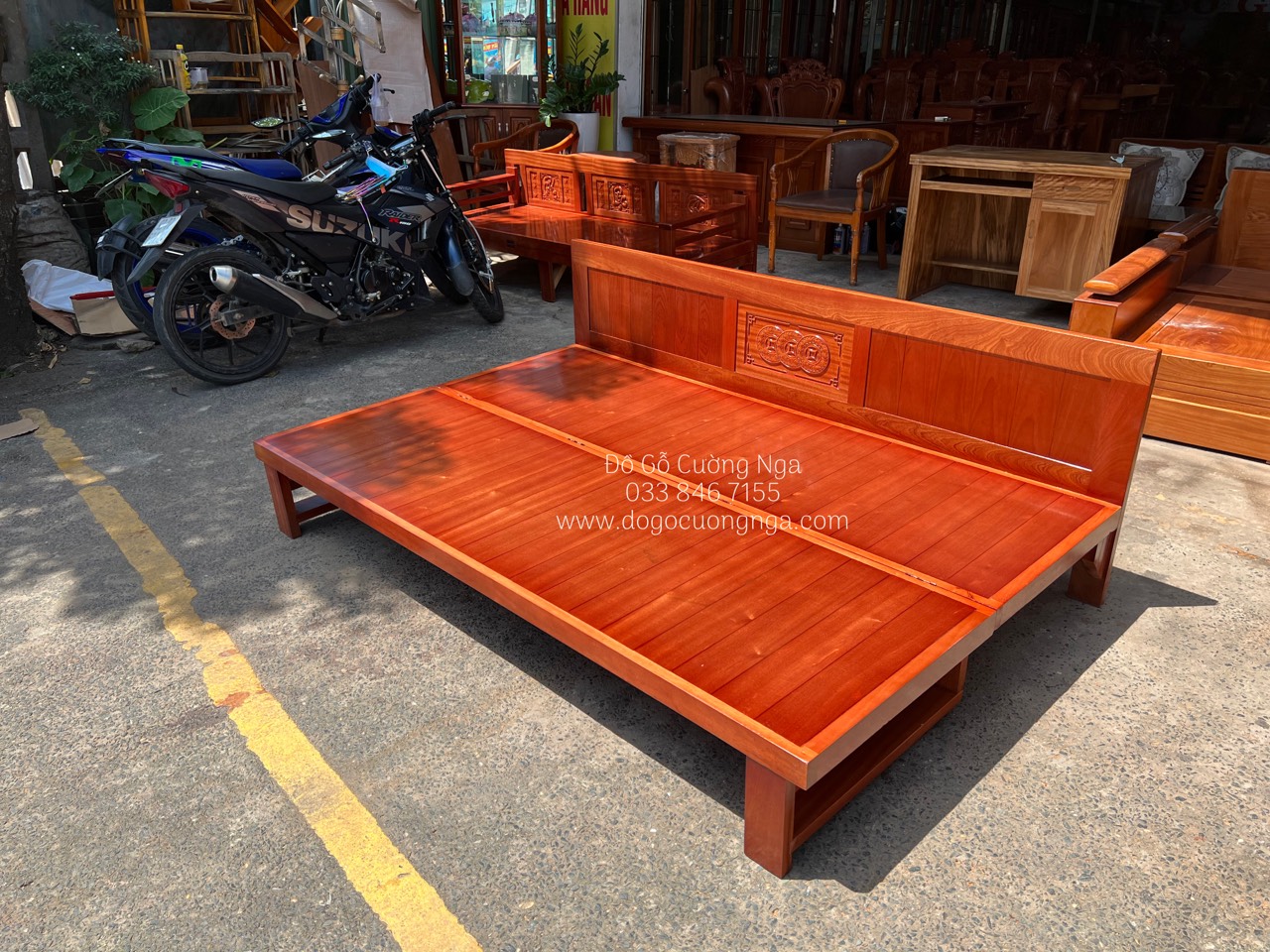 giường gấp gỗ xoan đào