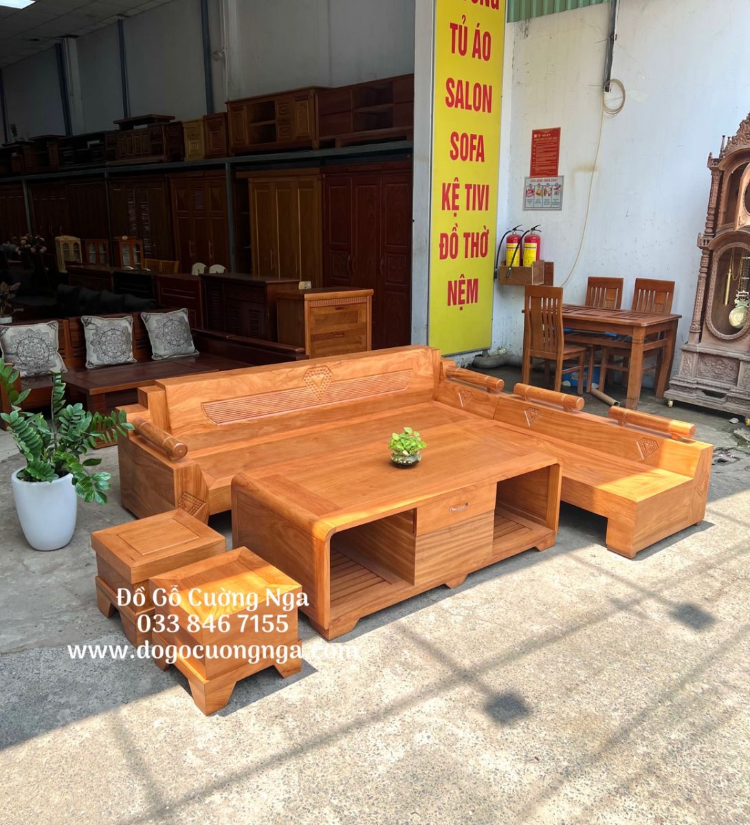 ghế sofa gỗ gõ đỏ