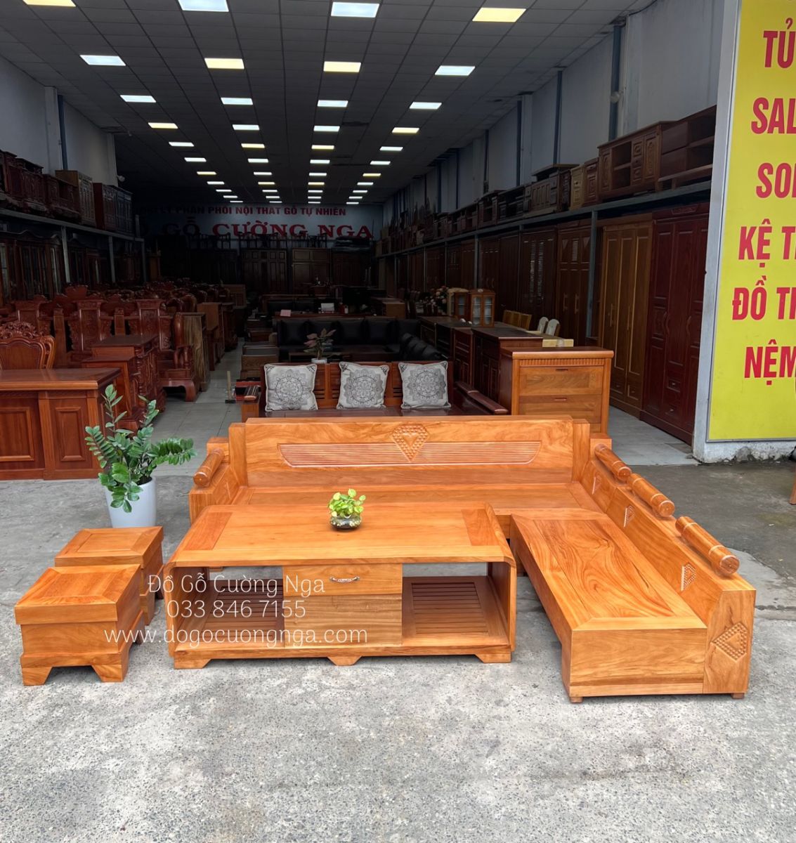 ghế sofa gỗ gõ đỏ 