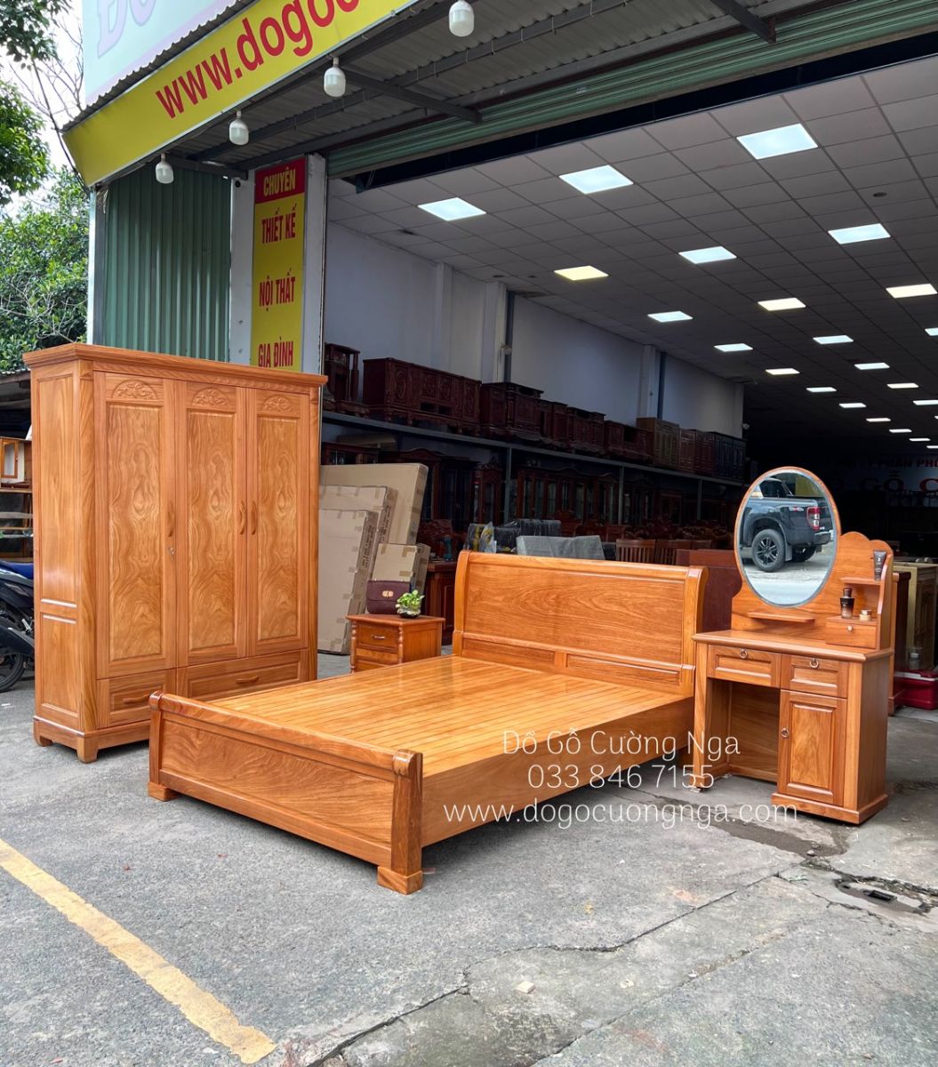combo phòng ngủ gỗ gõ đỏ 