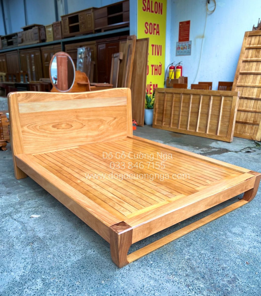 giường gỗ gõ đỏ kiểu nhật