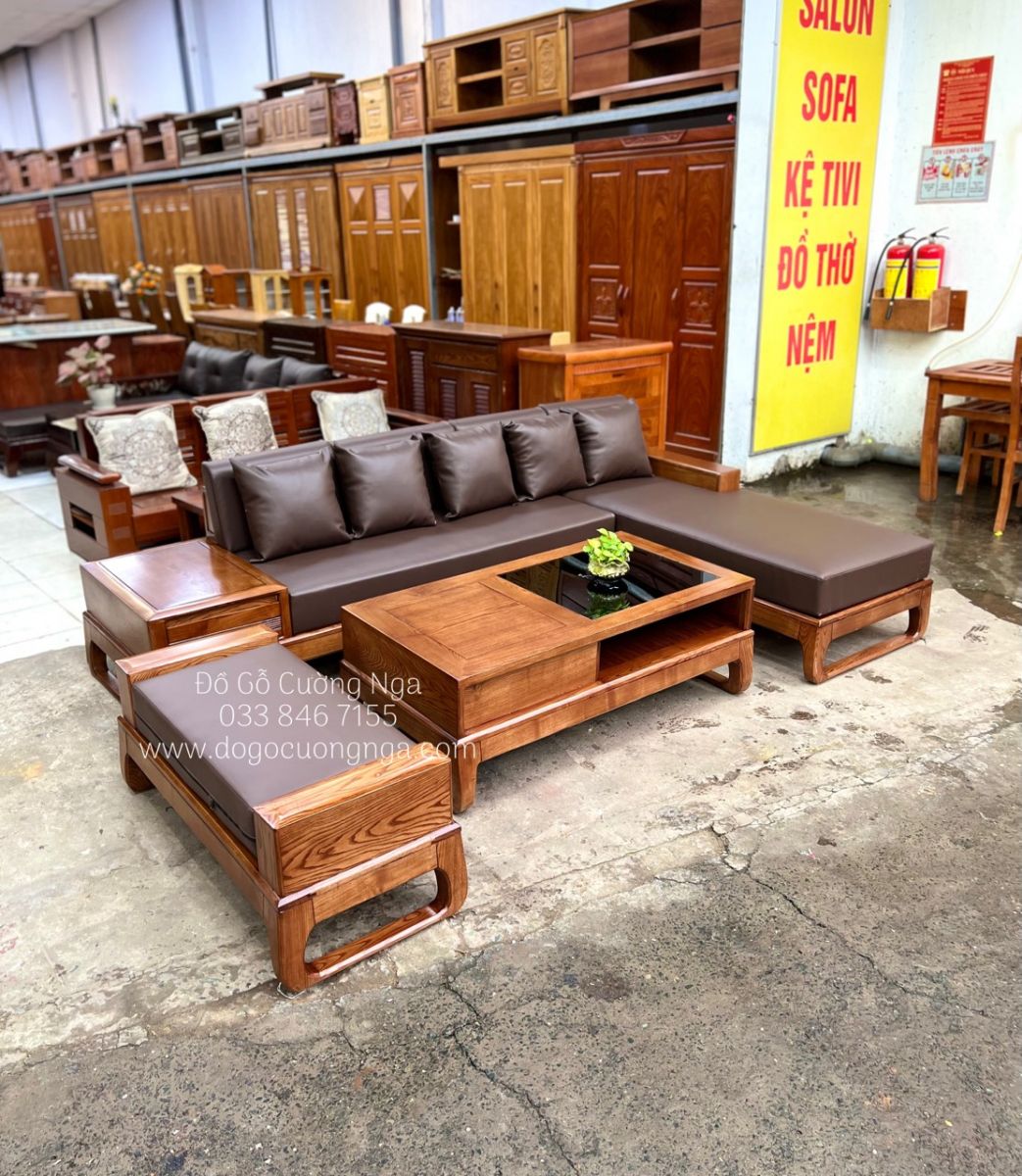 ghế sofa gỗ sồi nga 