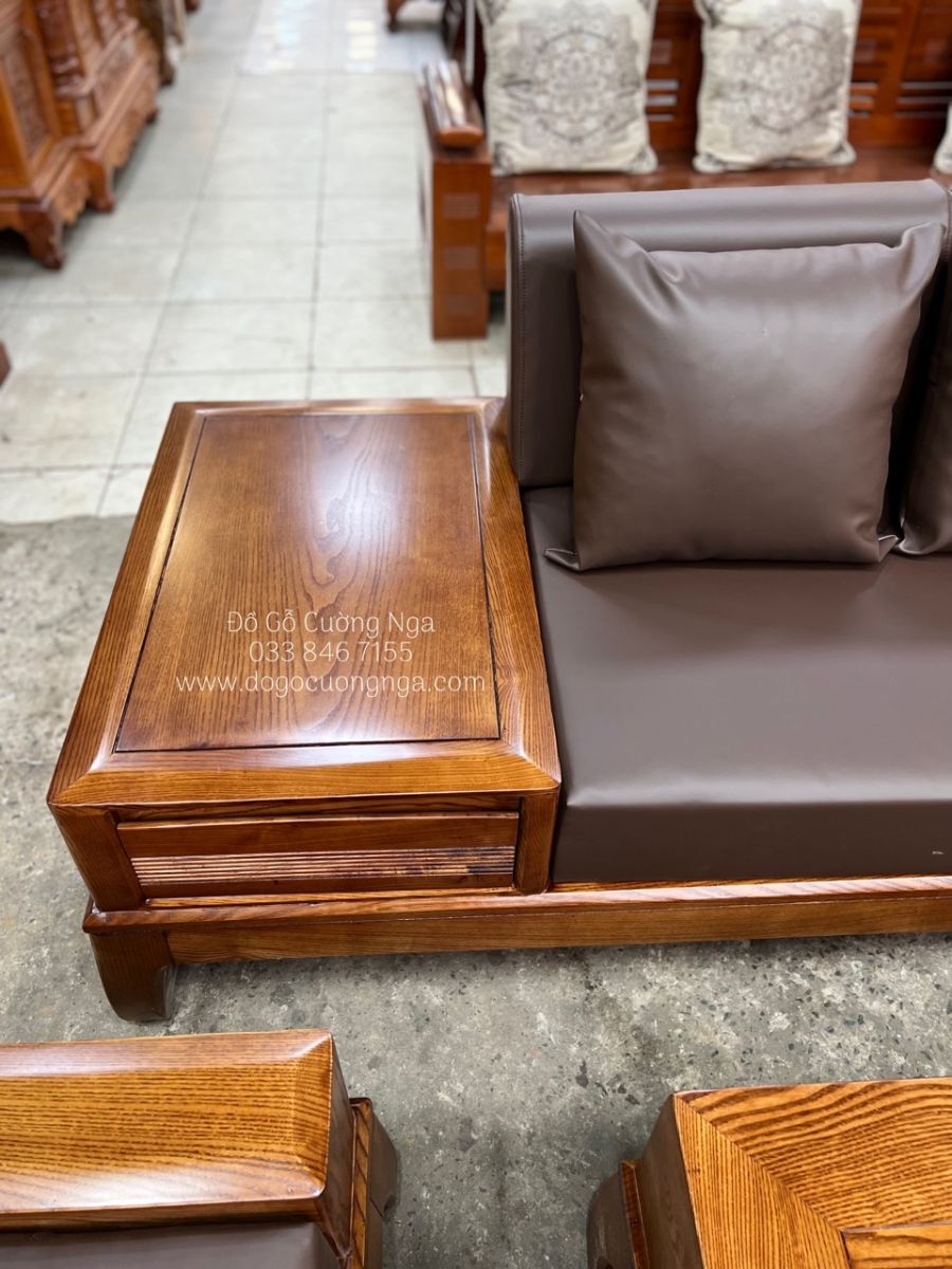 ghế sofa gỗ sồi nga 2m8x1m8 