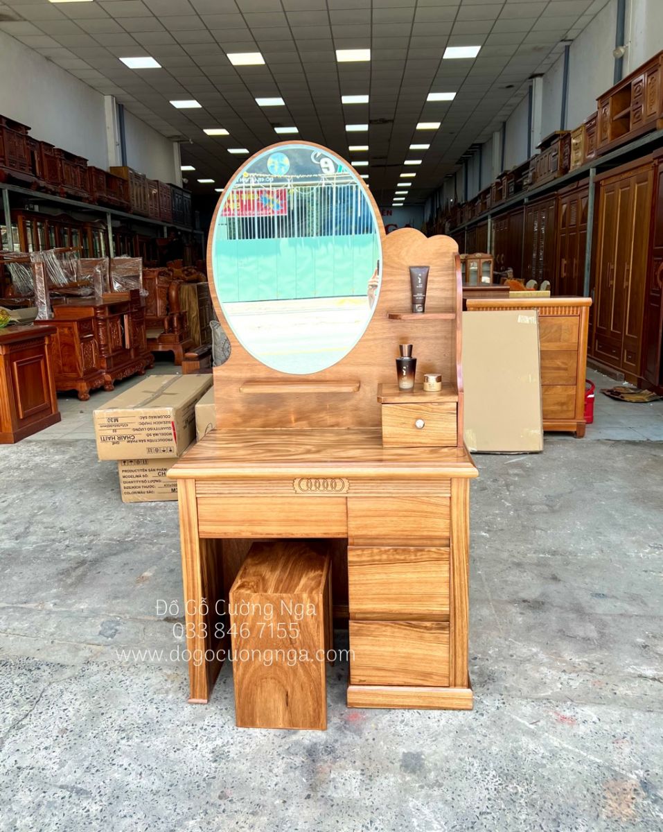 bàn trang điểm gỗ hương xám 80cm