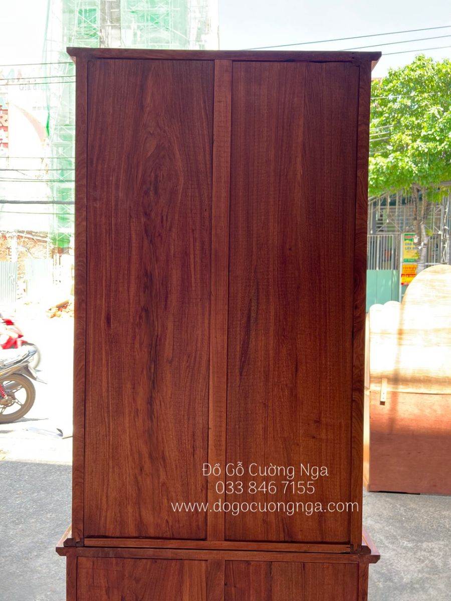 Tủ rượu vuông gỗ hương đá 80cm 