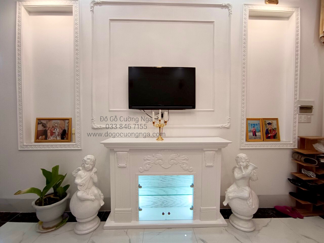 lò sưởi gỗ xoan đào