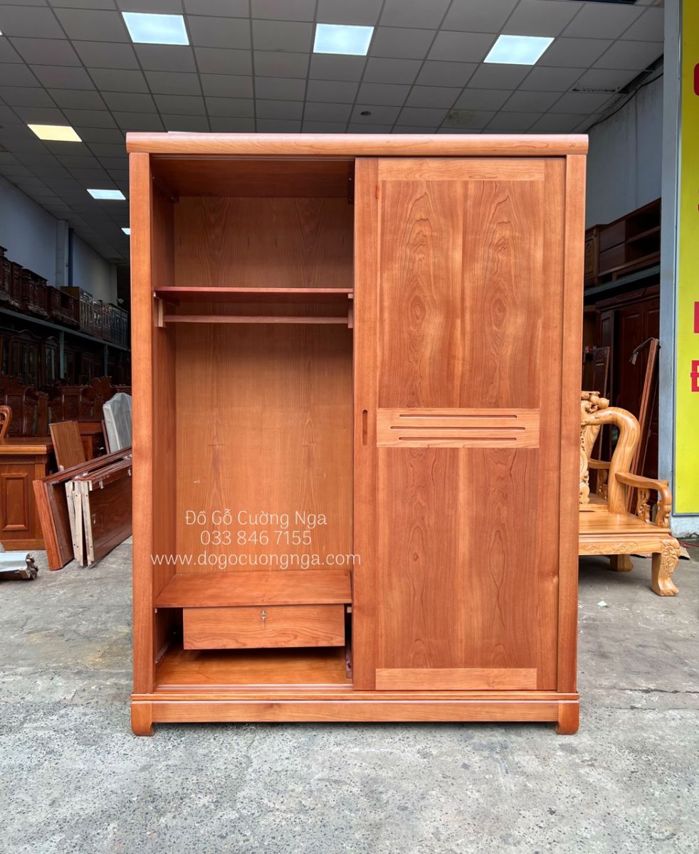 tủ áo gỗ xoan đào cánh lùa 