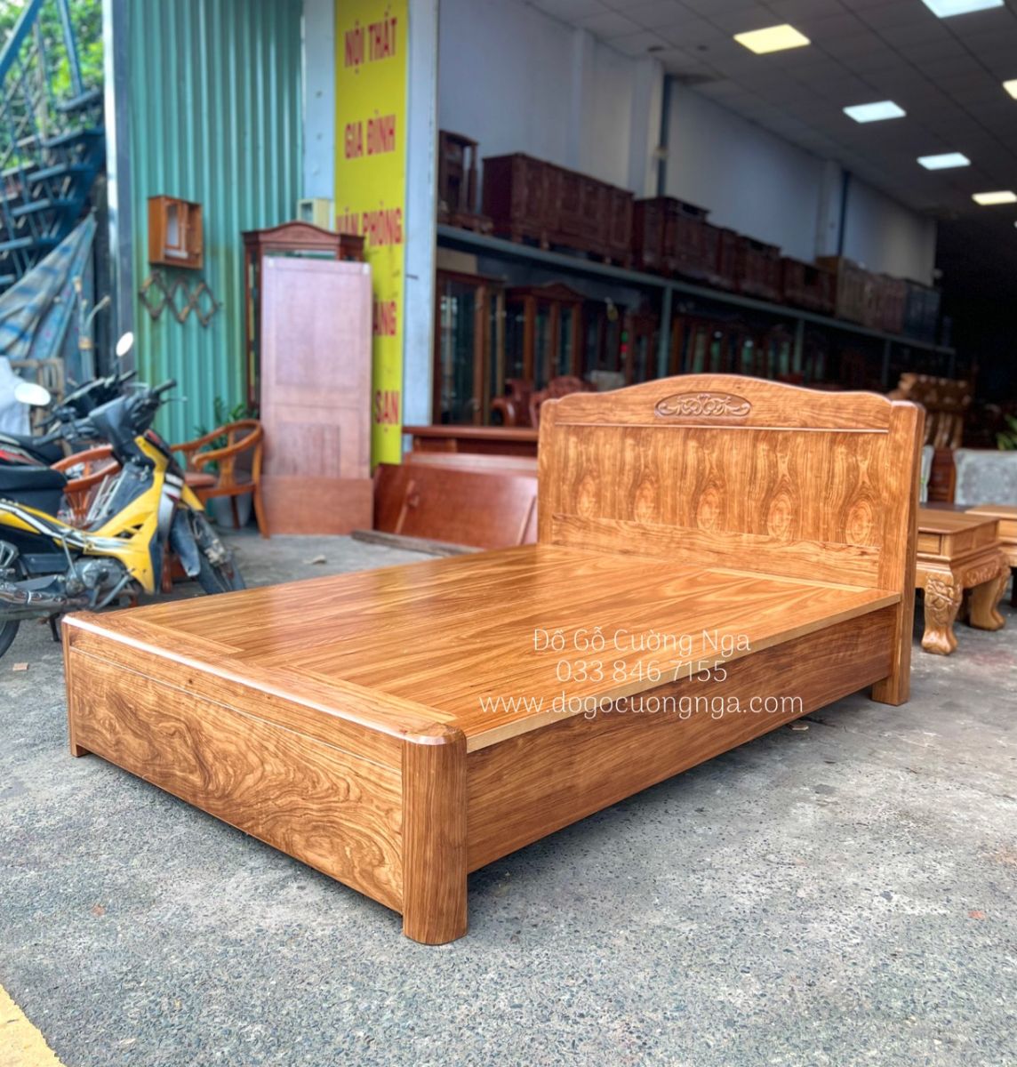 giường gỗ hương Xám 