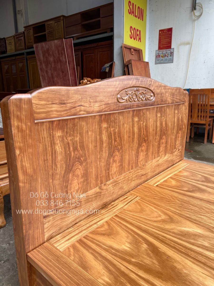 giường gỗ hương xám hiện đại 