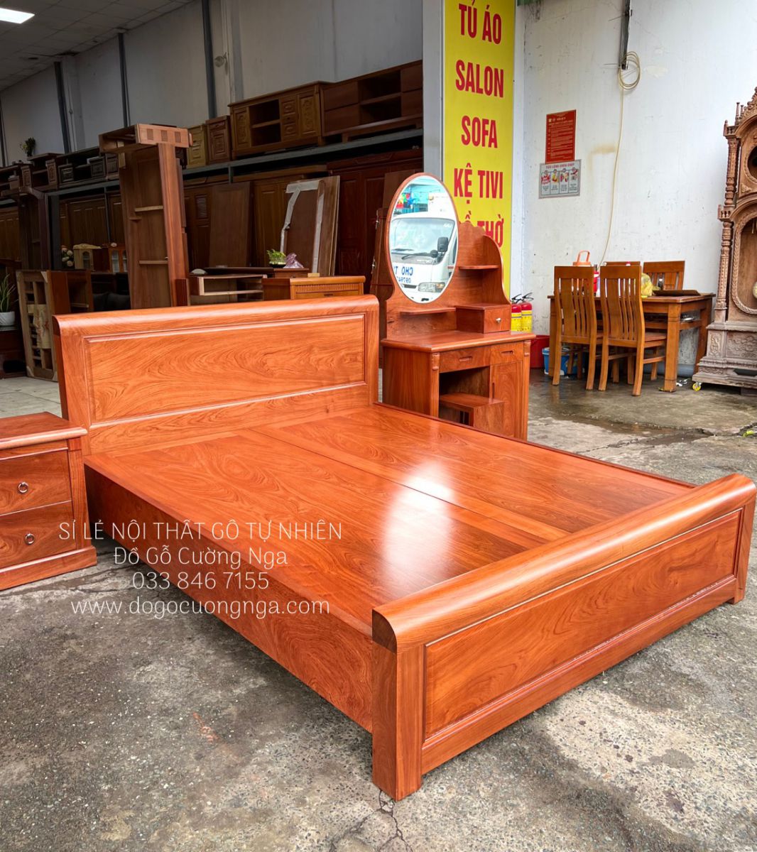 giường gỗ hương đá 
