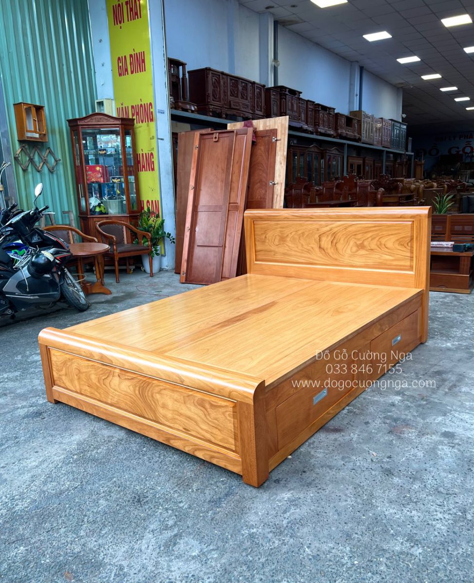 giường gỗ gõ đỏ 