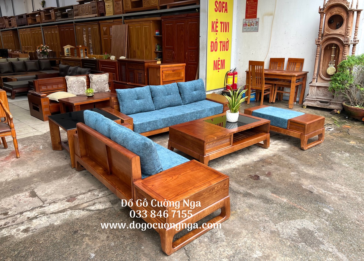 Ghế sofa gỗ sồi nga giao khách Củ Chi 