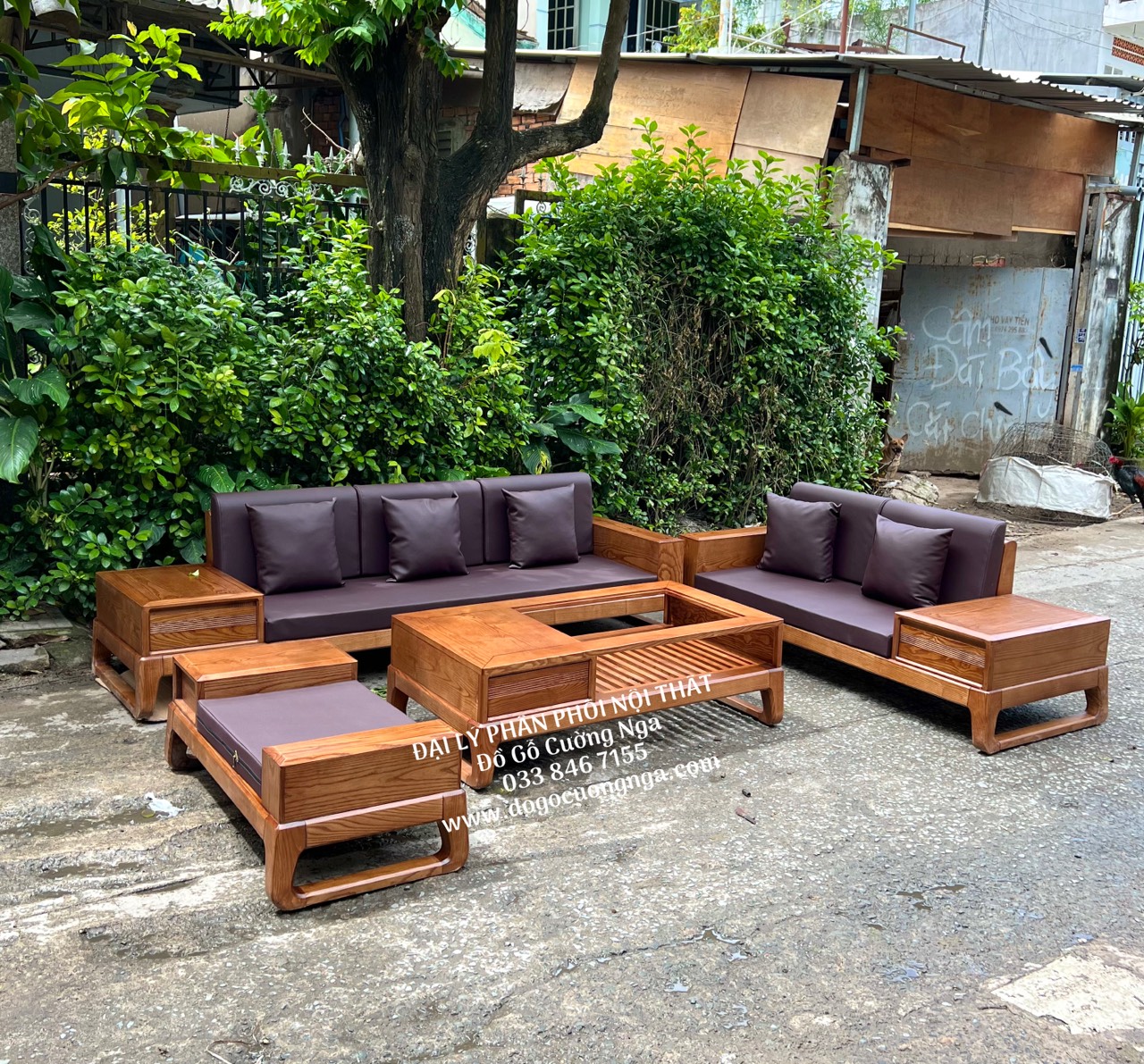 Sofa gỗ Sồi Nga đẹp tại TP HCM