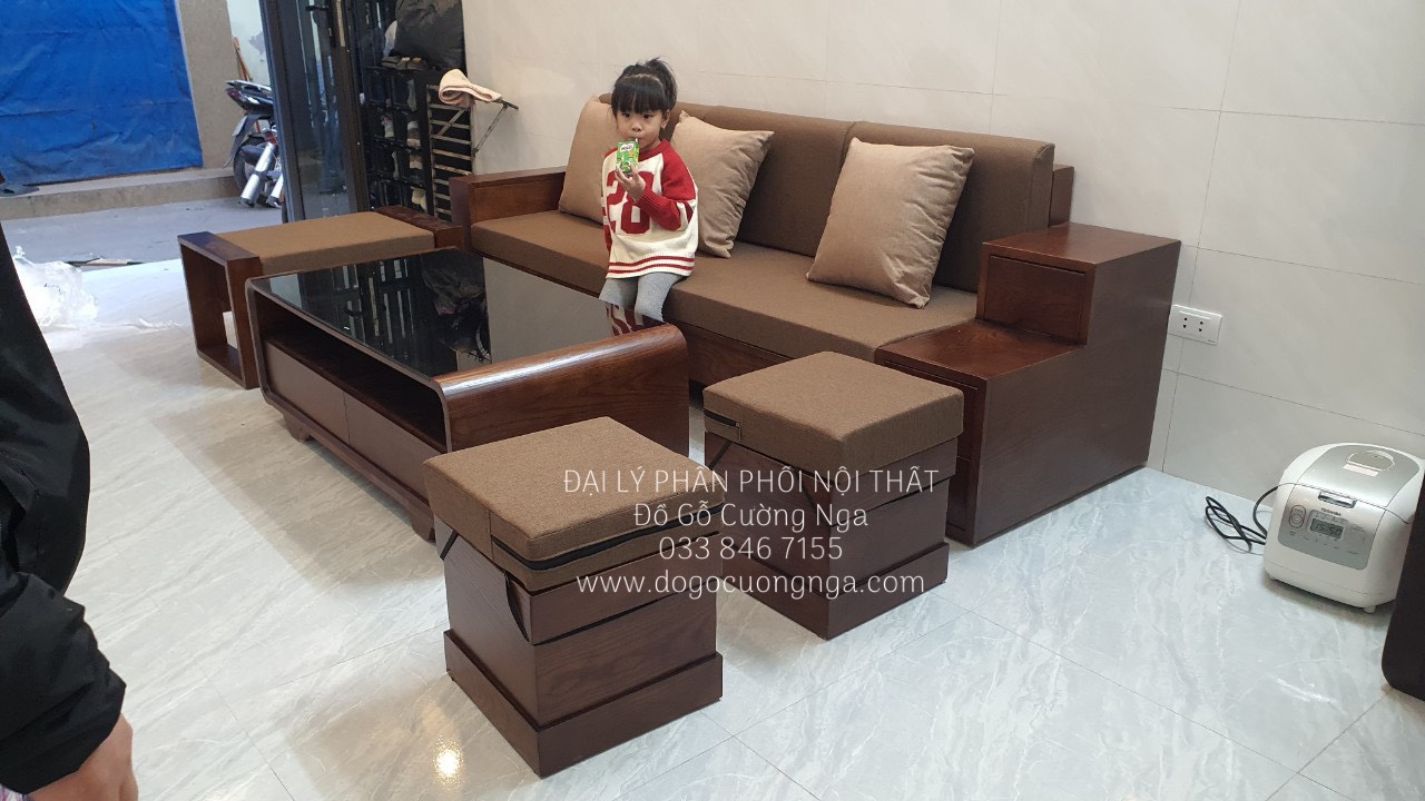 sofa văng gỗ sồi nga