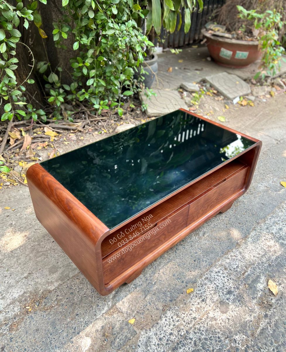 Bàn Trà Sofa Gỗ Sồi Lau Màu Óc Chó Đẹp Hiện Đại 