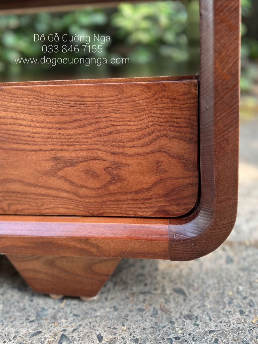 Bàn Trà Sofa Gỗ Sồi Lau Màu Óc Chó Đẹp Hiện Đại 