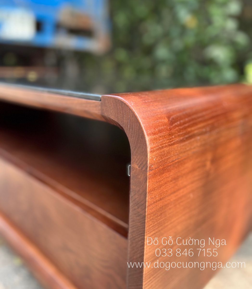 Bàn Trà Sofa Gỗ Sồi Lau Màu Óc Chó Đẹp Hiện Đại 